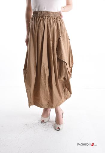 Falda de Algodón con bolsillos con volantes con elástico - ph 1