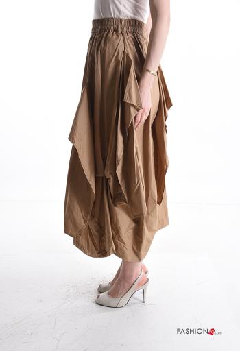 Falda de Algodón con bolsillos con volantes con elástico - ph 3