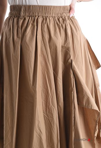 Falda de Algodón con bolsillos con volantes con elástico - ph 4