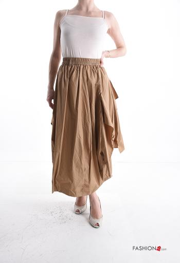 Falda de Algodón con bolsillos con volantes con elástico - ph 5