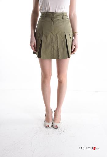 Minifalda de Algodón con bolsillos con forro