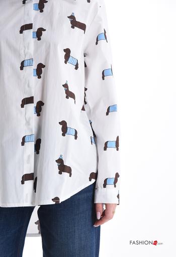 Camisa de Algodón manga larga con cuello Estampado animales con botones - ph 4