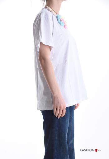 T-shirt de Algodón manga corta cuello redondo Estampado Floral - ph 3