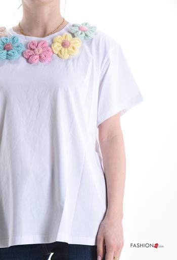 T-shirt de Algodón manga corta cuello redondo Estampado Floral - ph 4