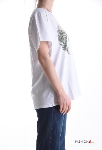 T-shirt de Algodón manga corta cuello redondo Diseño impreso - ph 3