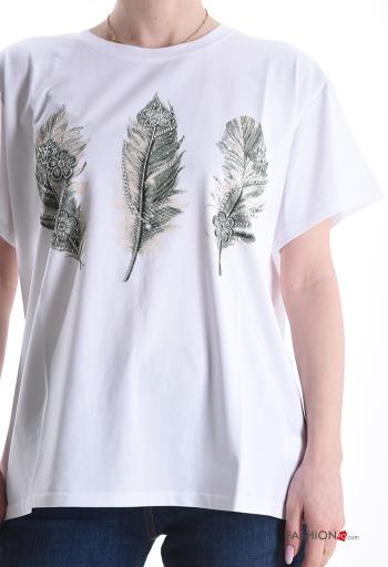 T-shirt de Algodón manga corta cuello redondo Diseño impreso - ph 4