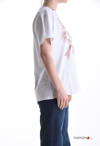 T-shirt de Algodón manga corta cuello redondo Diseño impreso - ph 3