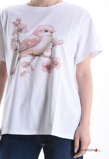 T-shirt de Algodón manga corta cuello redondo Diseño impreso - ph 4