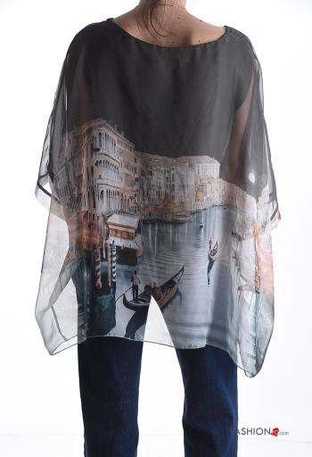 Bedrucktes kurze ärmel Bluse - ph 2