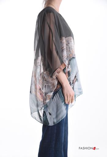 Bedrucktes kurze ärmel Bluse - ph 3