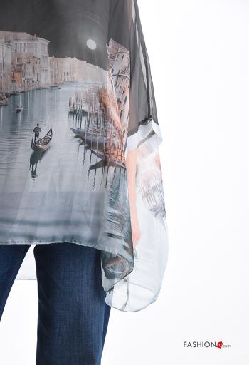 Bedrucktes kurze ärmel Bluse - ph 4