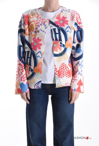 Abstrakte Muster Wildleder lange ärmel Bolero