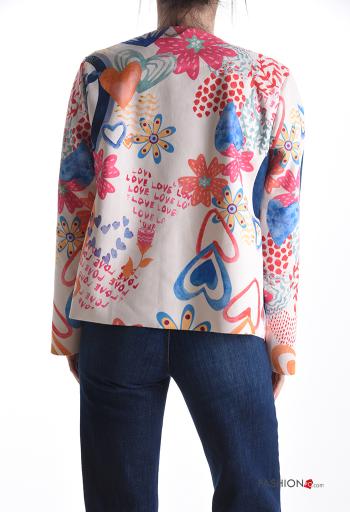 Abstrakte Muster Wildleder lange ärmel Bolero - ph 2
