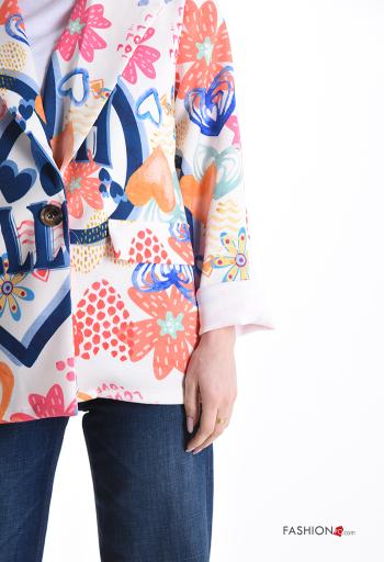 Abstrakte Muster lange ärmel Blazer - ph 4