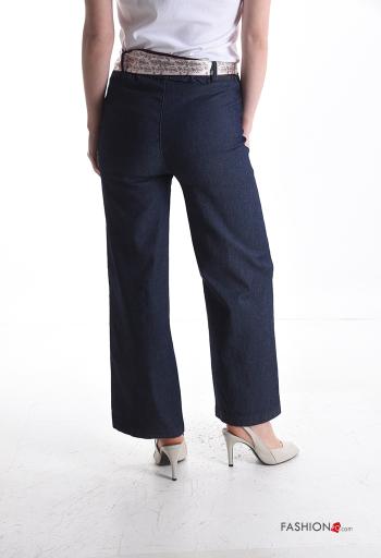 Pantalon en Coton en denim wide leg avec ruban - ph 2