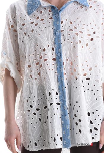 Chemise en Coton asymétrique à broderie - ph 4