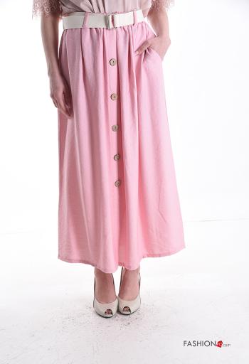 Gonna con bottoni con cintura con tasche - ph 1