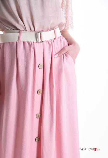 Gonna con bottoni con cintura con tasche - ph 4