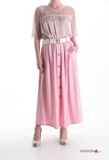 Gonna con bottoni con cintura con tasche - ph 5