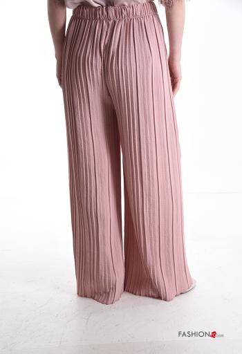 Pantalone wide leg vita alta con fibbia con coulisse - ph 2
