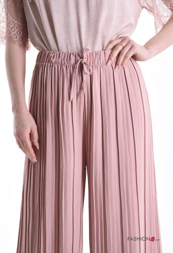 Pantalone wide leg vita alta con fibbia con coulisse - ph 4