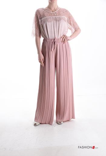 Pantalone wide leg vita alta con fibbia con coulisse - ph 5