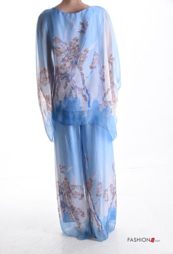 Blumenmuster wide leg zweiteilige Set 3/4 ärmel - ph 2