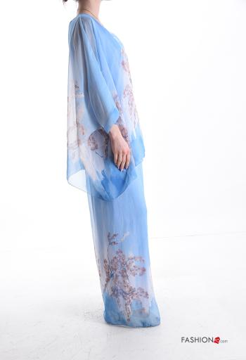 Blumenmuster wide leg zweiteilige Set 3/4 ärmel - ph 3