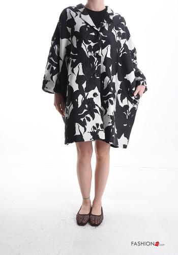 Kimono Fantasia floreale con bottoni con tasche