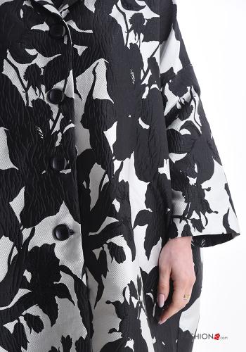 Kimono Fantasia floreale con bottoni con tasche - ph 4