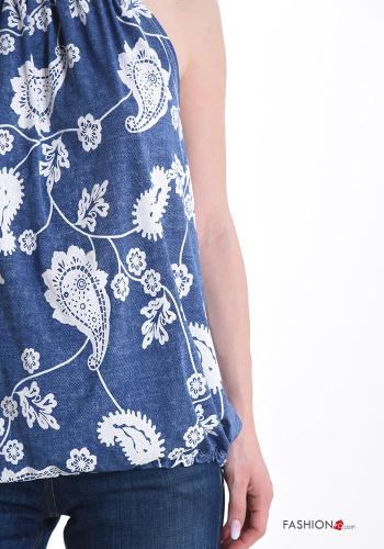 Floral sleeveless Top with bow - ph 4