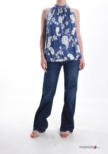 Floral sleeveless Top with bow - ph 5