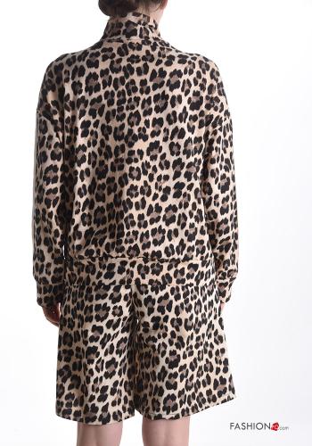Felpa in Cotone Fantasia animalier con bottoni con zip - ph 2