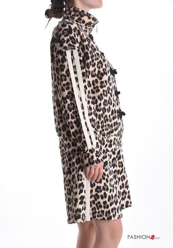 Felpa in Cotone Fantasia animalier con bottoni con zip - ph 3