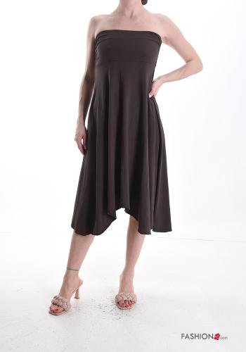 asymmetrical Cotton Sleeveless Dress with elastic