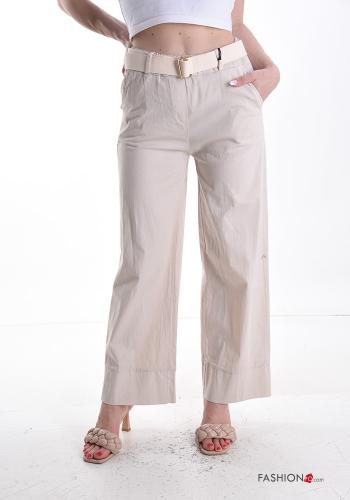 Pantalone in Cotone con cintura con tasche