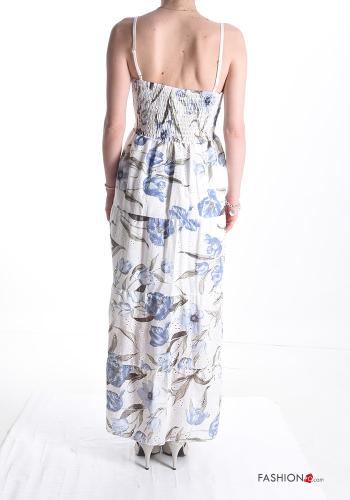 Floral Cotton Sleeveless Dress with flounces with shoulder pads - ph 2