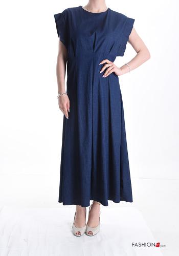 sleeveless long denim Cotton Dress - ph 1