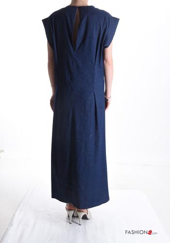 sleeveless long denim Cotton Dress - ph 2