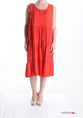 sleeveless Dress with flounces