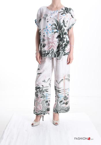 Floral short sleeve wide leg Co-ord