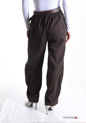 Cotton Trousers with belt with pockets - ph 2