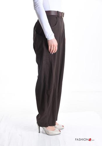 Cotton Trousers with belt with pockets - ph 3