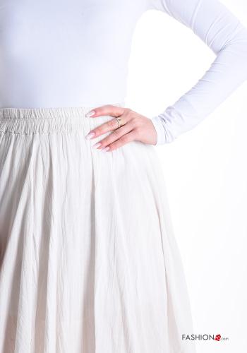 Longuette asymmetrical Cotton Skirt with elastic - ph 4