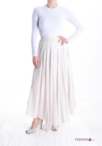 Longuette asymmetrical Cotton Skirt with elastic - ph 5