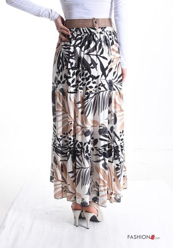 Floral Skirt with belt with flounces - ph 2