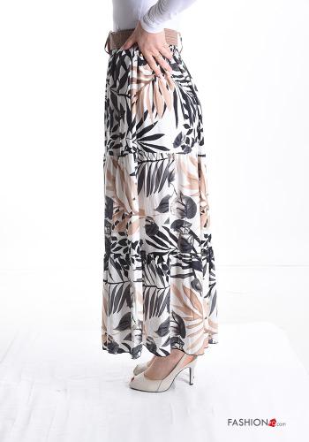 Floral Skirt with belt with flounces - ph 3