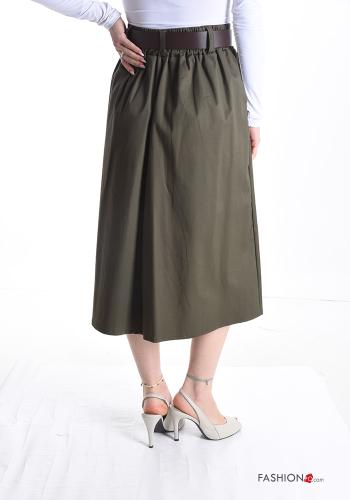 Cotton Skirt with belt with pockets - ph 2