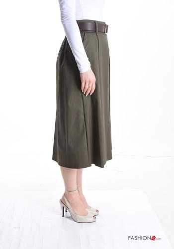 Cotton Skirt with belt with pockets - ph 3