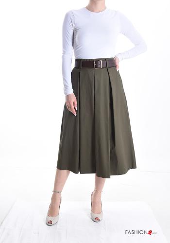 Cotton Skirt with belt with pockets - ph 5